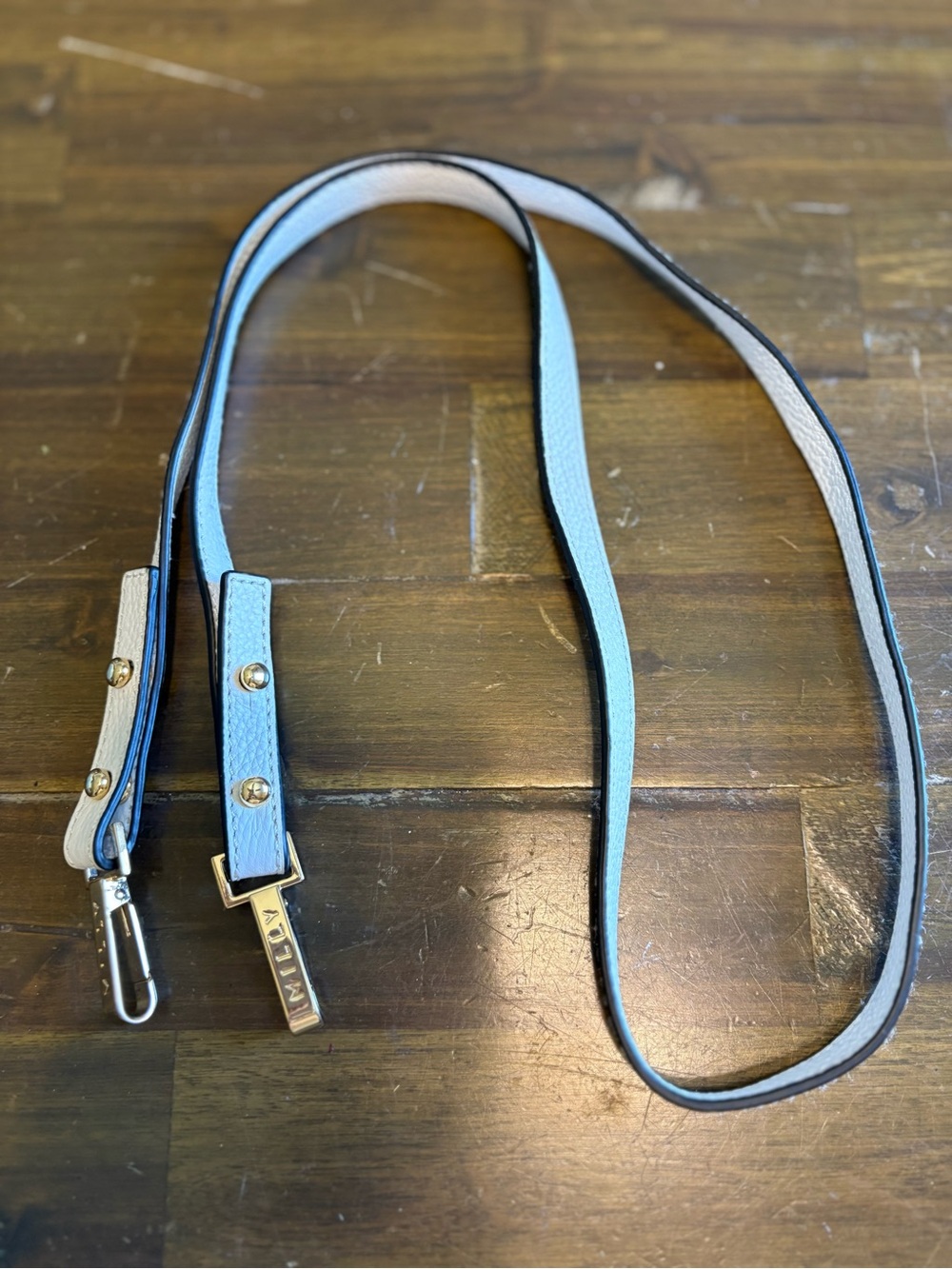 MILLY White Crossbody Strap Replacement Gold Hardware Leather